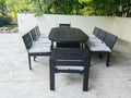 Custom Outdoor Dining Table Oval Aluminum Modern Alfresco Outdoor Living Australia