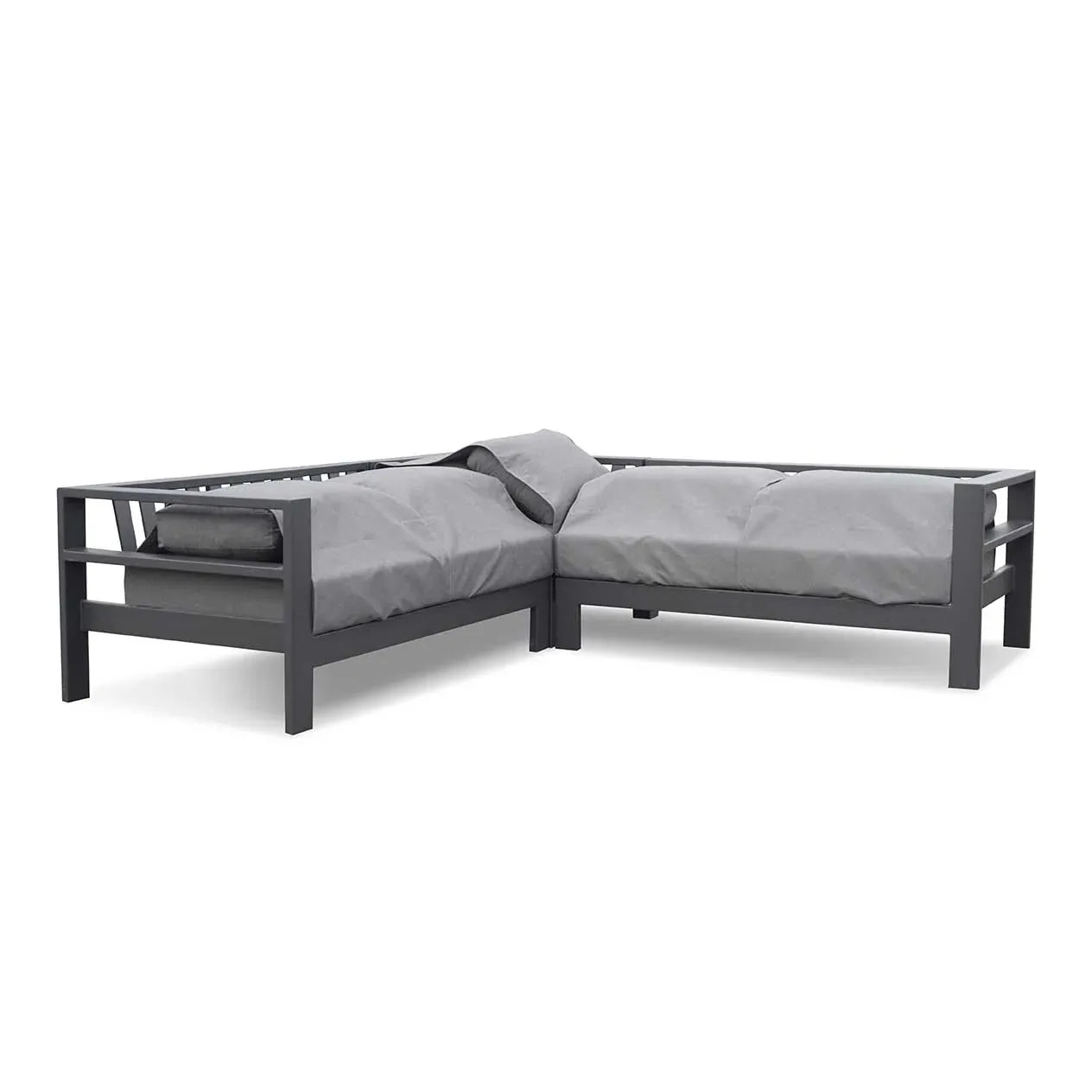 Outdoor Sectional Sofa Corner Lounge Modern Aluminum Alfresco Outdoor Living