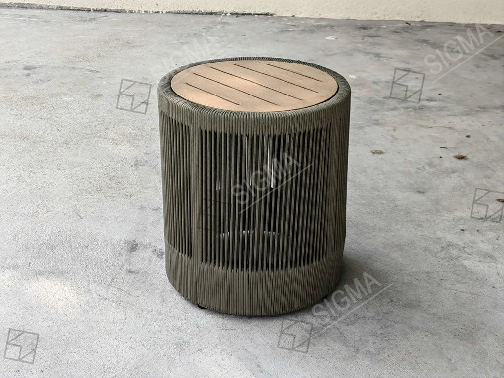 Custom Aluminium Woven Rope Side Table Alfresco Outdoor Living Australia