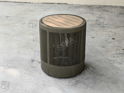 Custom Aluminium Woven Rope Side Table Alfresco Outdoor Living Australia