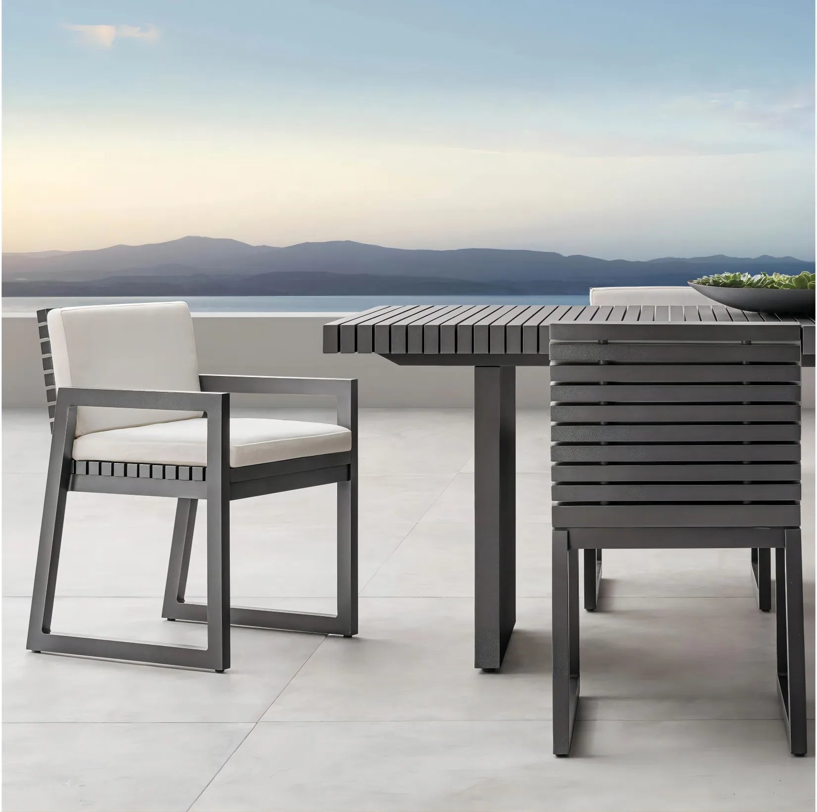 6 Seater Aluminum Patio Dining Set Traditional Designer Outdoor Furniture Australia