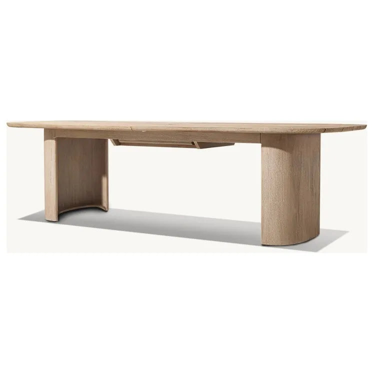 Teak Extension Dining Set Outdoor Furniture Sculptural Timber Design Alfresco Outdoor Living
