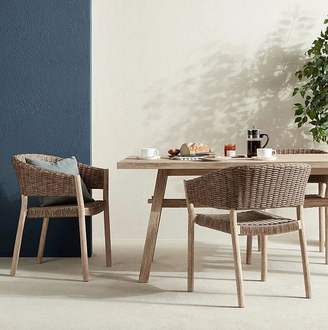 Designer Outdoor Furniture Rattan Teak Dining Set Alfresco Outdoor Living