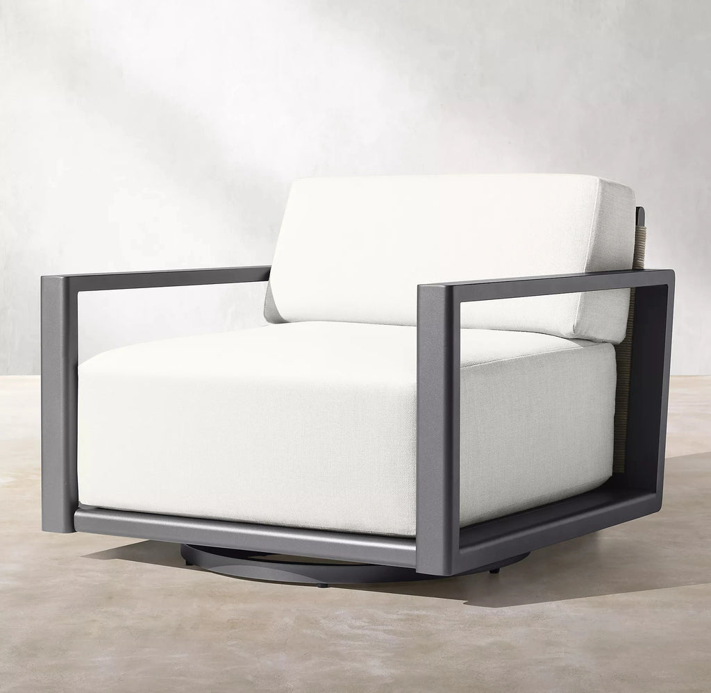 Designer Outdoor Furniture Swivel Lounge Chair Contemporary Aluminium
