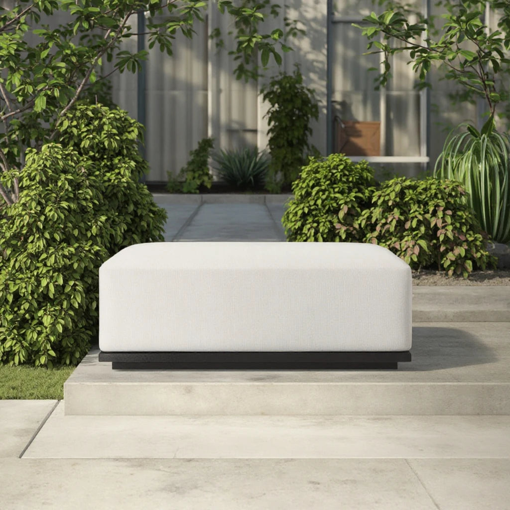 Custom Outdoor Ottoman Modern Geometric Base Alfresco Outdoor Living Australia