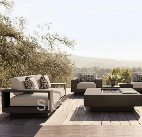 Custom Aluminum Sofa Set Contemporary Modular Alfresco Outdoor Living Australia