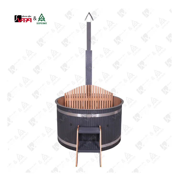 Custom Outdoor Hot Tub Red Cedar Firewood Heater Alfresco Outdoor Living Australia