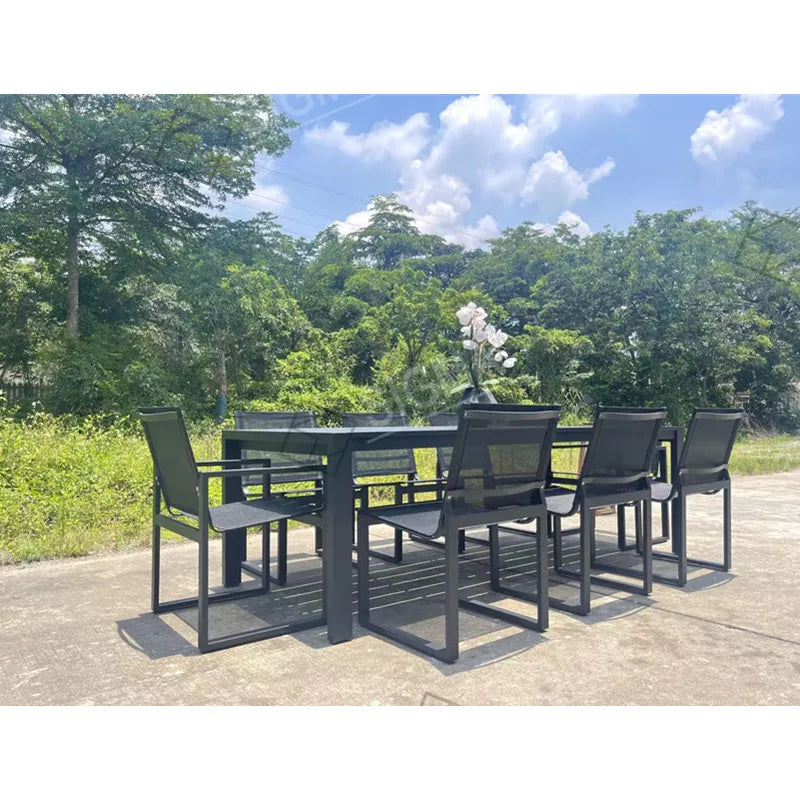 Custom Aluminium Dining Set Modern Architectural Alfresco Outdoor Living Australia