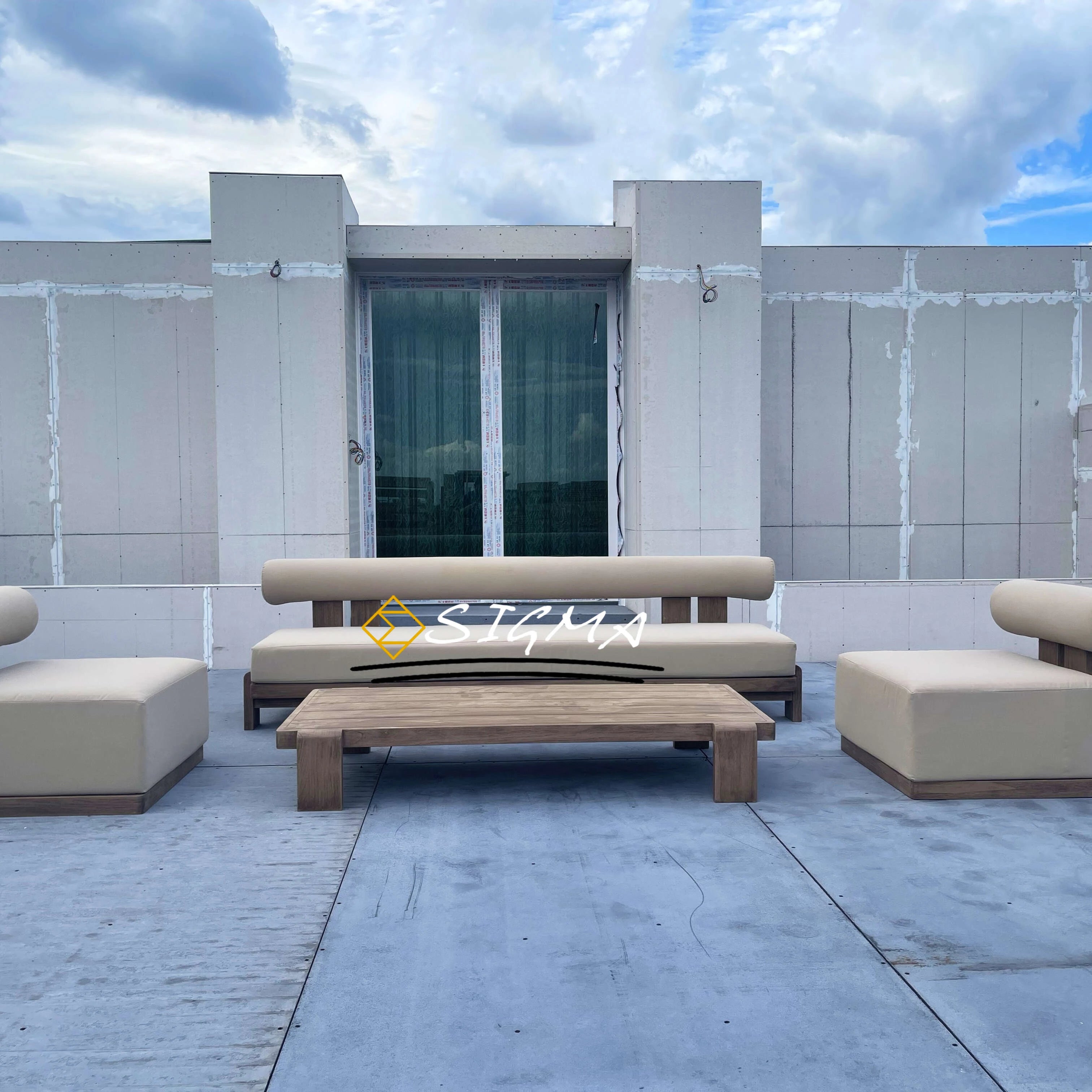Custom Modular Teak Sofa Set Contemporary Alfresco Outdoor Living Australia