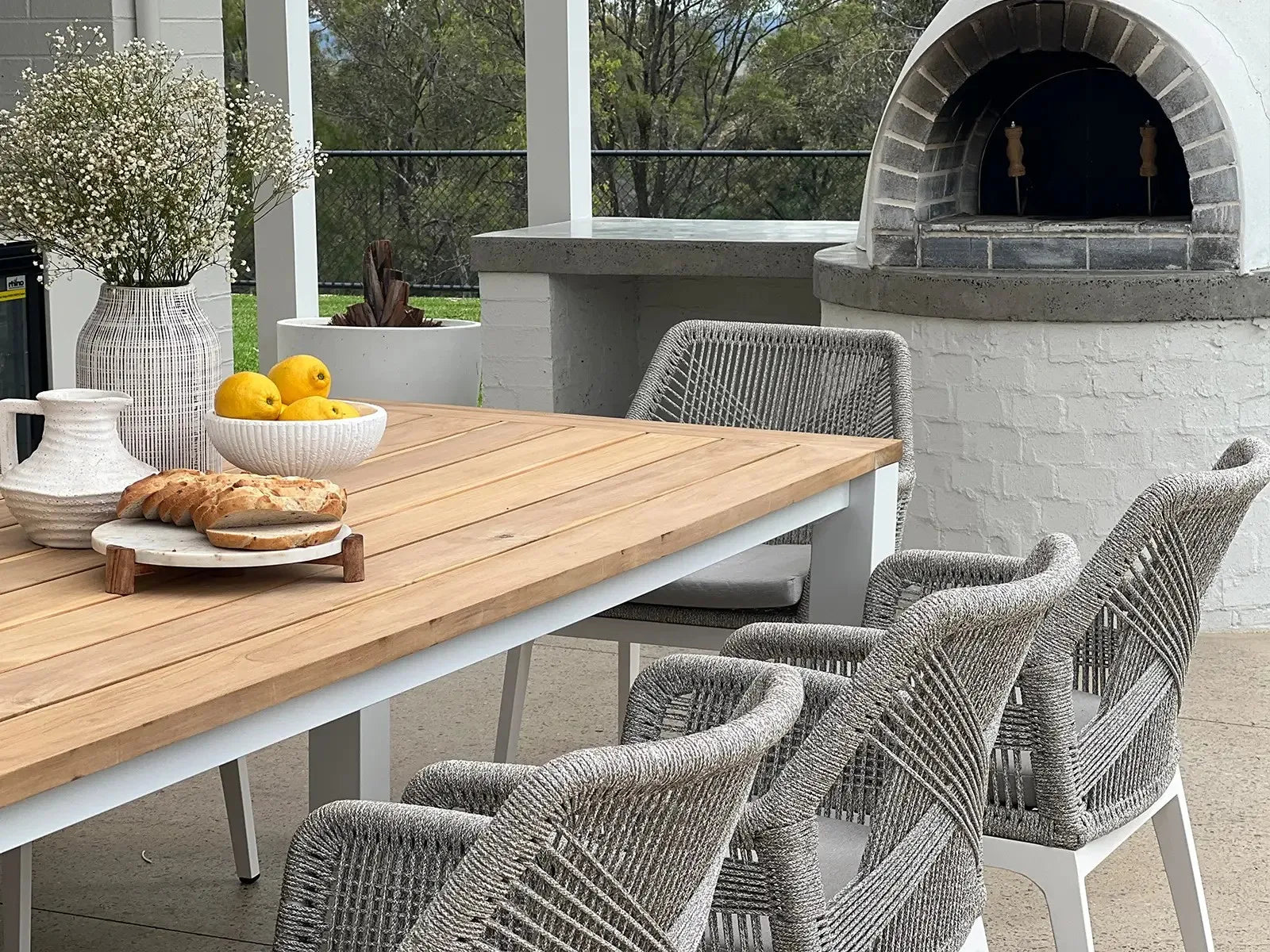 Outdoor Furniture Dining Set Teak and Aluminium Alfresco Outdoor Living