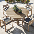Teak Dining Table, Round Solid Wood, Alfresco Outdoor Living Australia