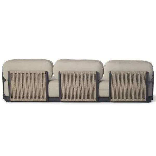 Custom Outdoor Furniture 3-Seater Aluminum Rope Sofa Contemporary Alfresco Outdoor Living Australia
