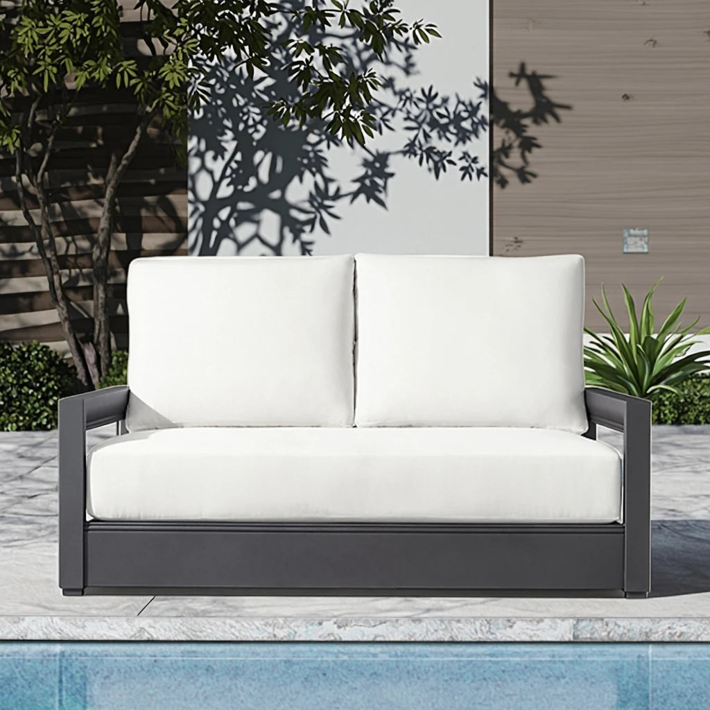 Designer Outdoor Furniture Aluminum Loveseat Contemporary Alfresco Outdoor Living Australia