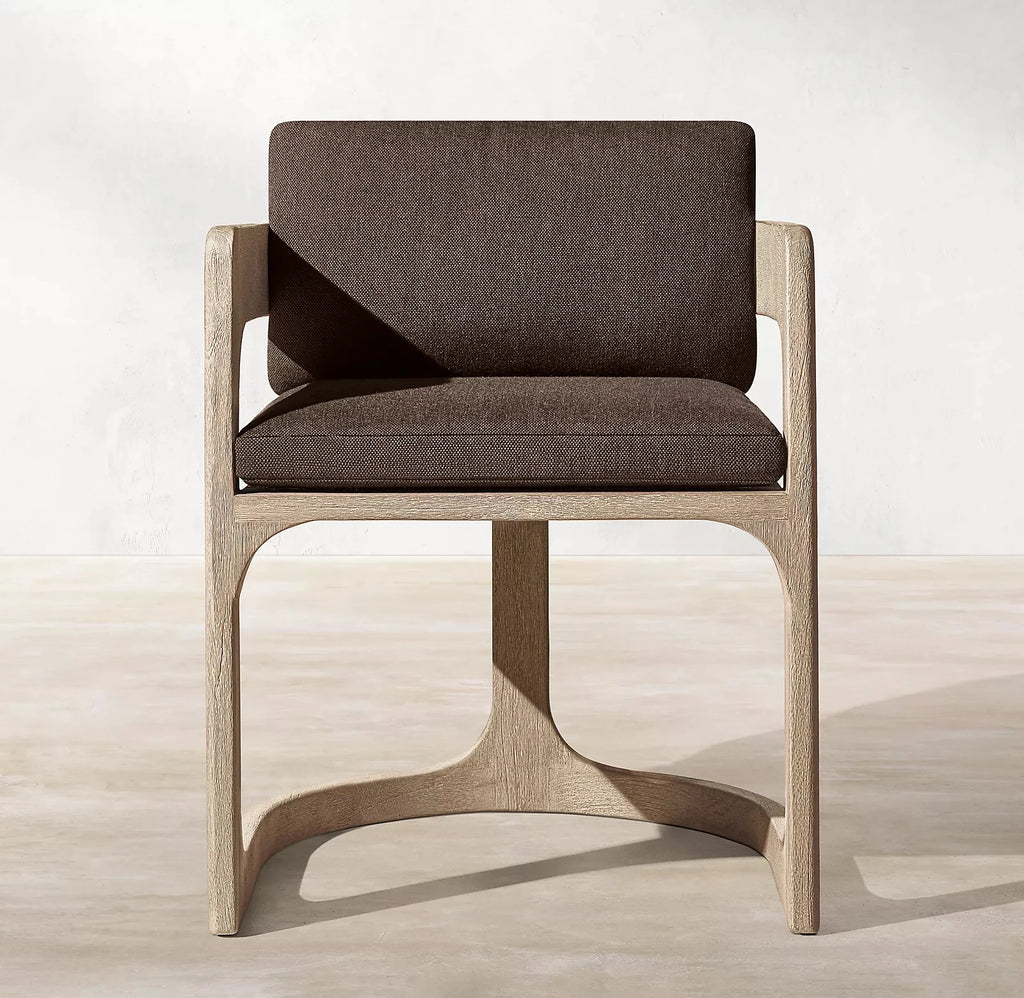 Solid Teak Dining Chair Curved Armrest Alfresco Outdoor Living Australia