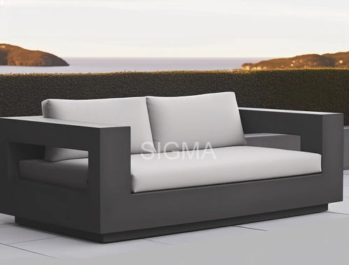 Custom Furniture 6-Piece Aluminum Dining Set Modern Alfresco Outdoor Living