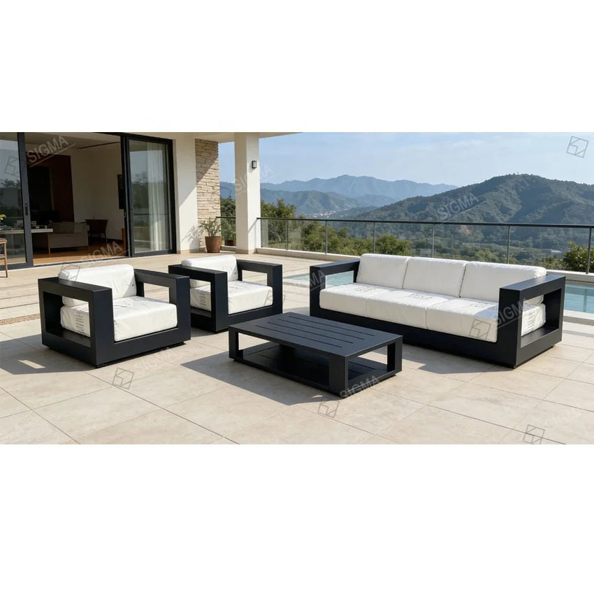 Modern Modular Outdoor Sofa Set Aluminum Waterproof Alfresco Outdoor Living Australia