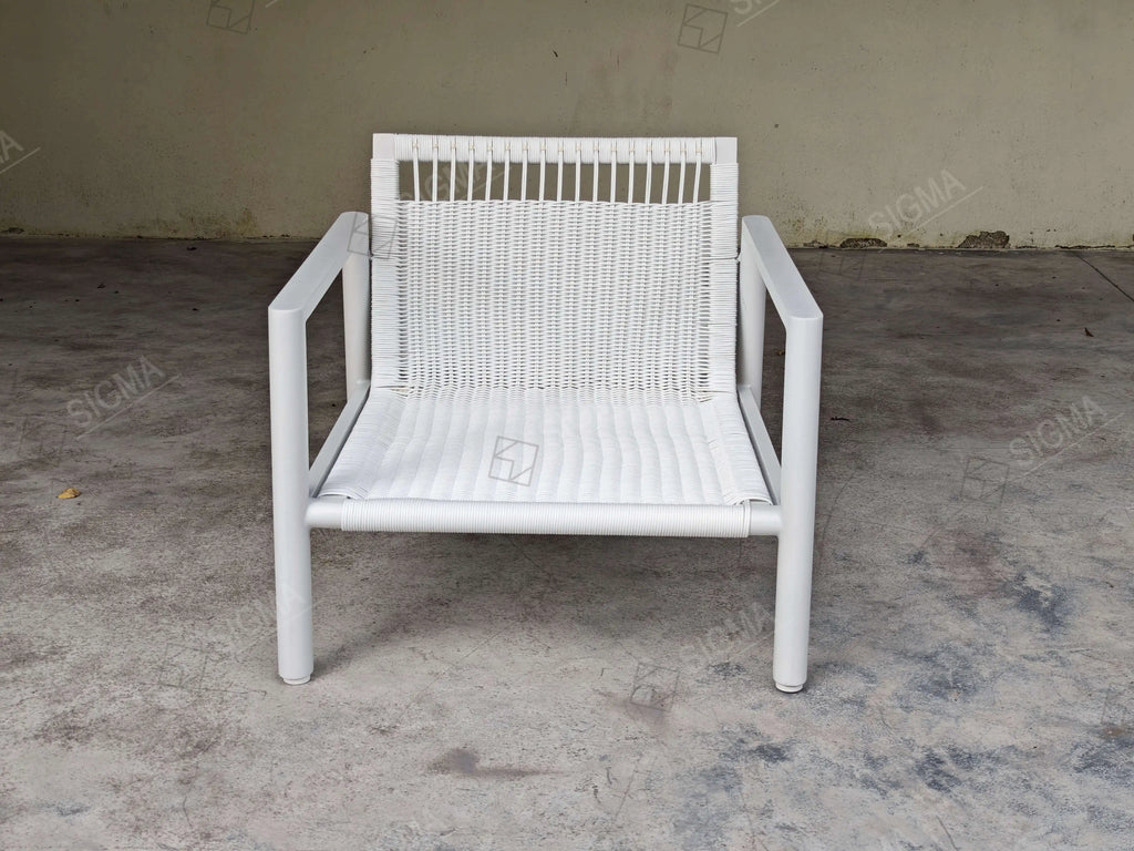 Designer Outdoor Furniture Woven Rope Accent Chairs Contemporary Architectural