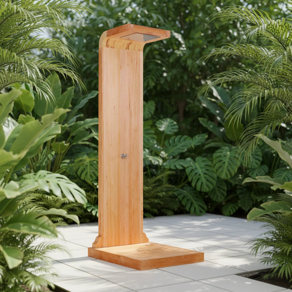 Designer Outdoor Shower Column Handcrafted Timber Alfresco Outdoor Living Australia