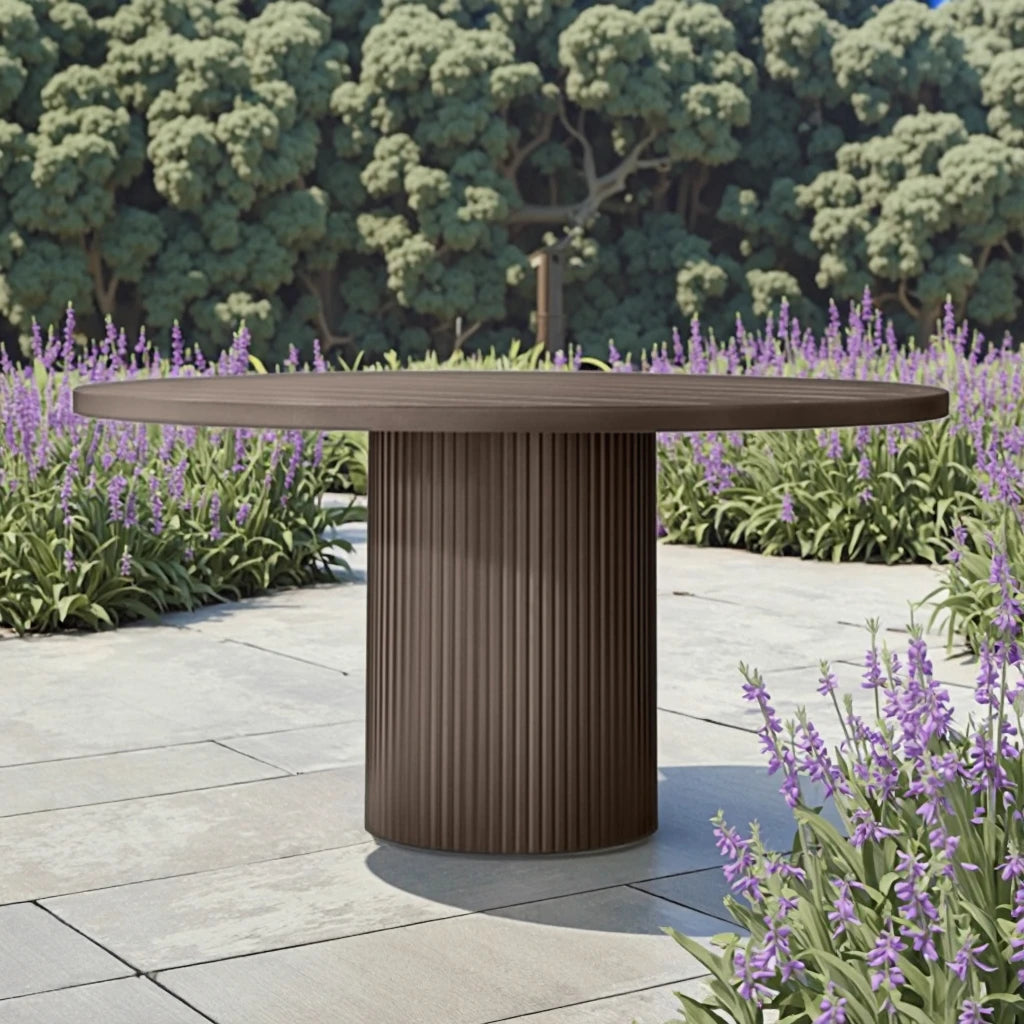 Round Aluminum Outdoor Dining Table, Architectural Design, Alfresco Outdoor Living Australia