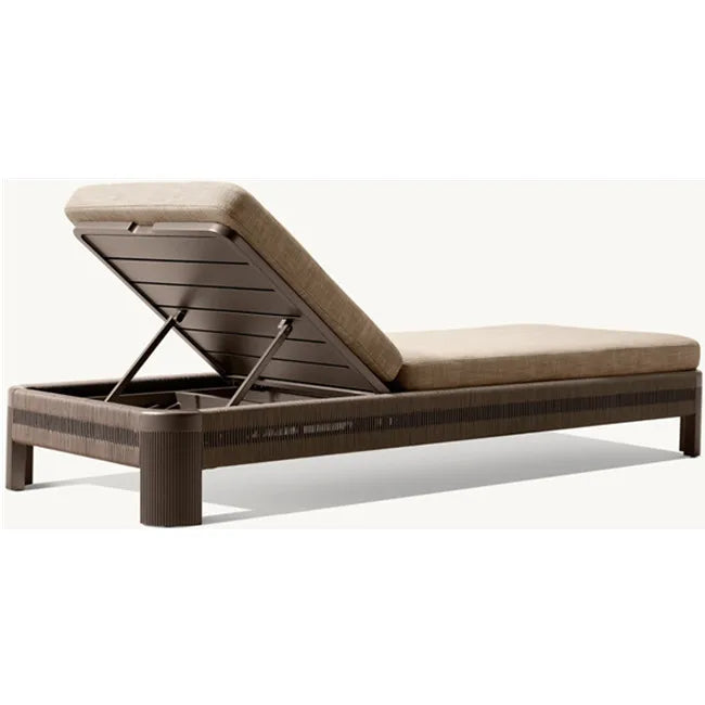Contemporary Aluminum Sun Lounger Adjustable Alfresco Outdoor Living