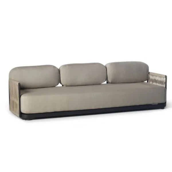 Custom Outdoor Furniture 3-Seater Aluminum Rope Sofa Contemporary Alfresco Outdoor Living Australia