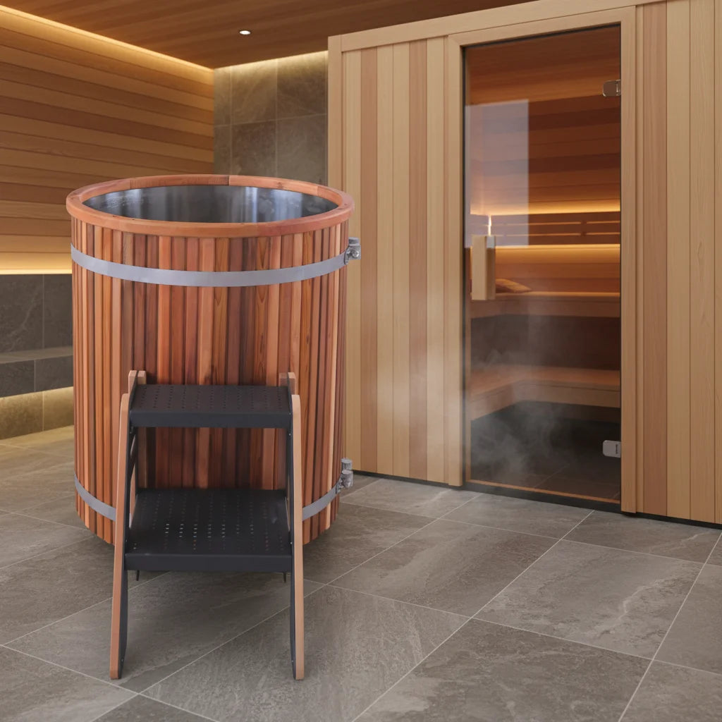 Modern Red Cedar Cold Plunge Tub Sculptural Alfresco Outdoor Living Australia