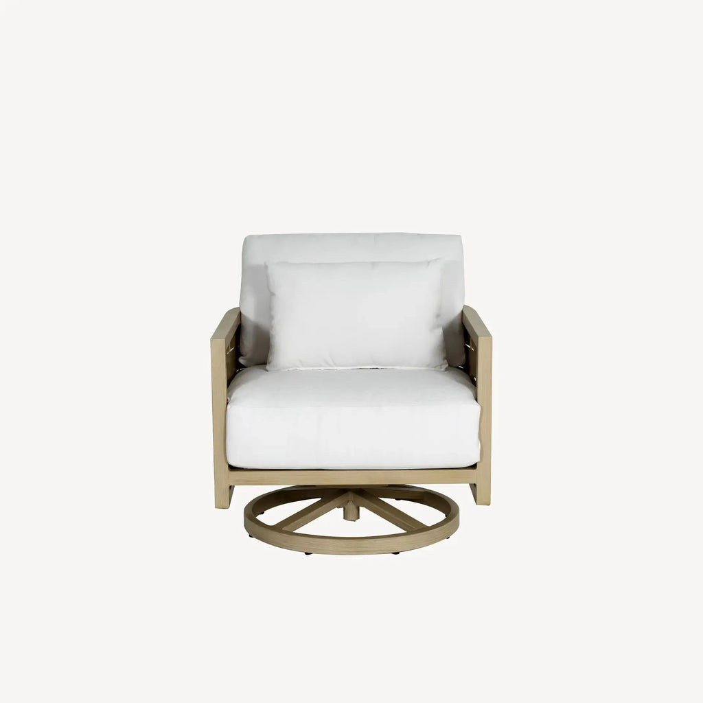 Swivel Lounge Chair Outdoor Armchair Handcrafted Aluminium Alfresco Outdoor Living Australia