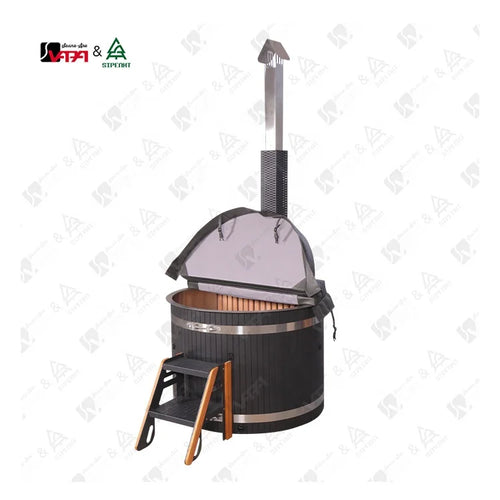 Contemporary Stainless Steel Firewood Hot Tub Alfresco Outdoor Living Australia