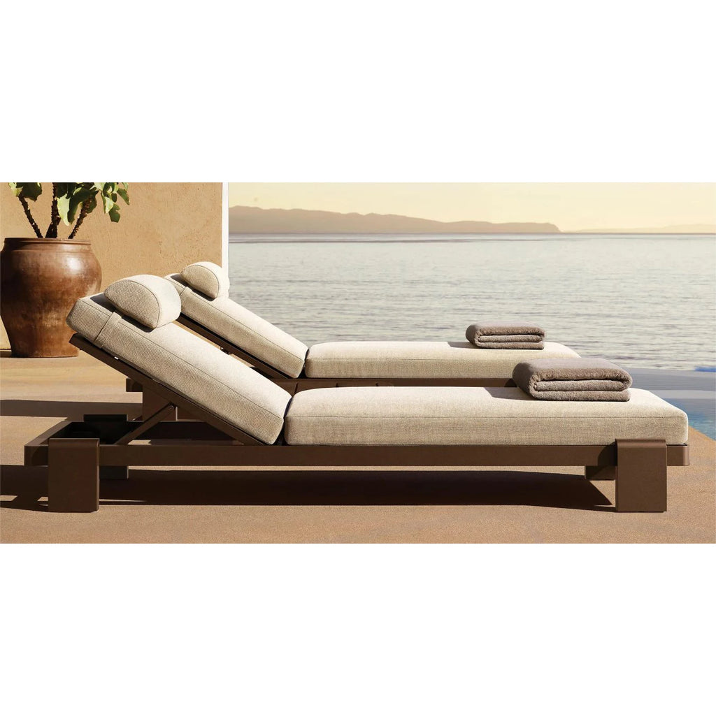 Custom Outdoor Chaise Lounge Sun Lounger Adjustable Aluminum Alfresco Outdoor Living