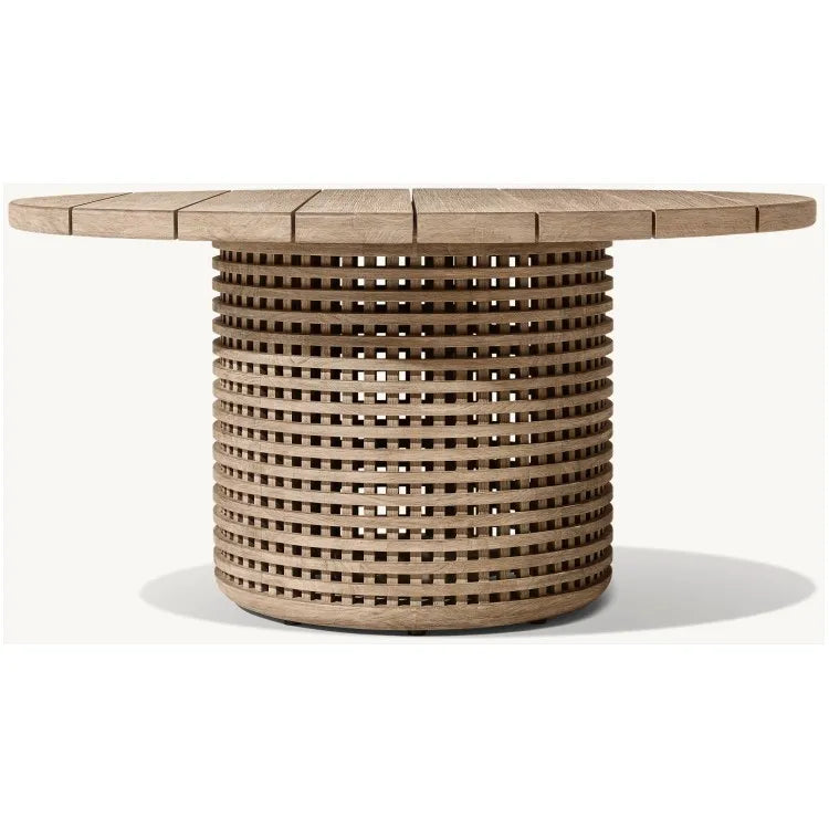 Custom Teak Furniture Round Dining Set Contemporary Alfresco Outdoor Living Australia