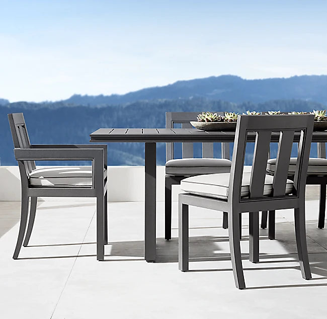 Aluminium 8 Seater Outdoor Dining Set Contemporary Architectural Design