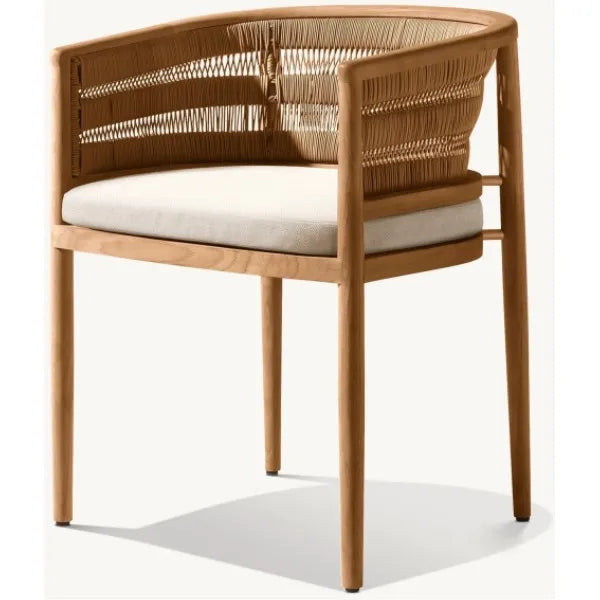 Teak Outdoor Dining Chair Traditional Woven Rattan Alfresco Outdoor Living