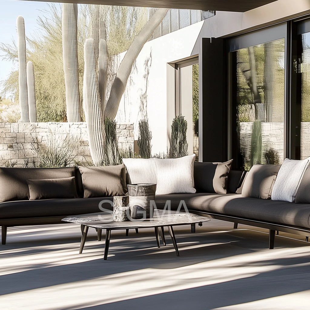 Custom Outdoor Dining Setting Aluminum Table Armchairs Alfresco Outdoor Living Australia