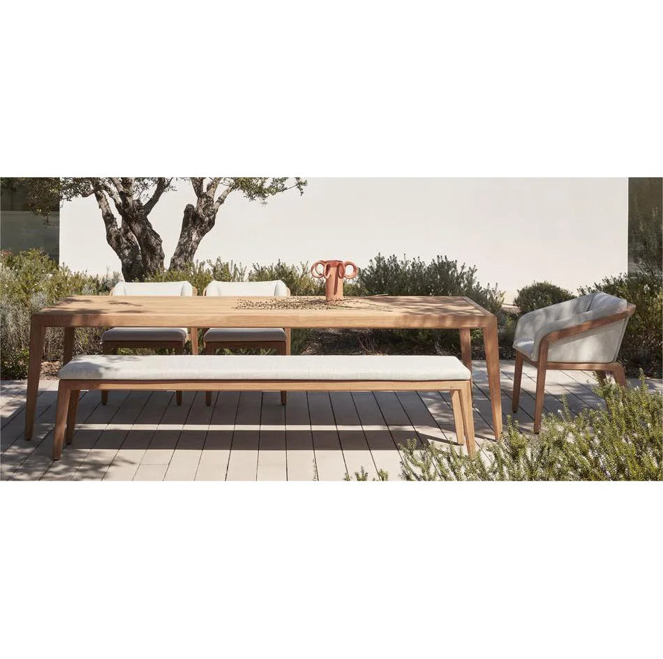 Teak Outdoor Dining Set, Sculptural Timber Style, Alfresco Outdoor Living Australia