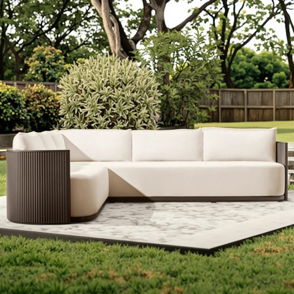 L-Shape Sectional Garden Sofa Set Modern Architectural Alfresco Outdoor Living Australia