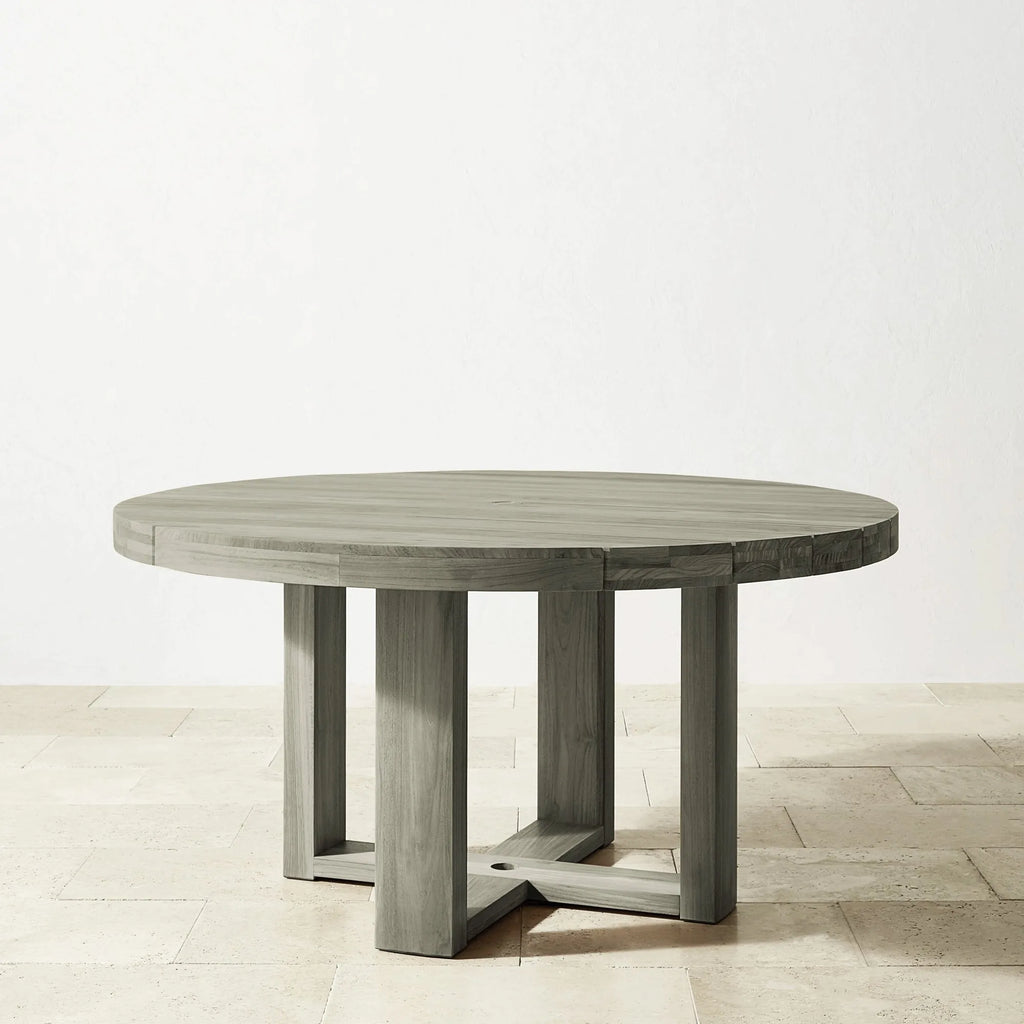 Custom Teak Dining Table Round Solid Wood Alfresco Outdoor Living Australia