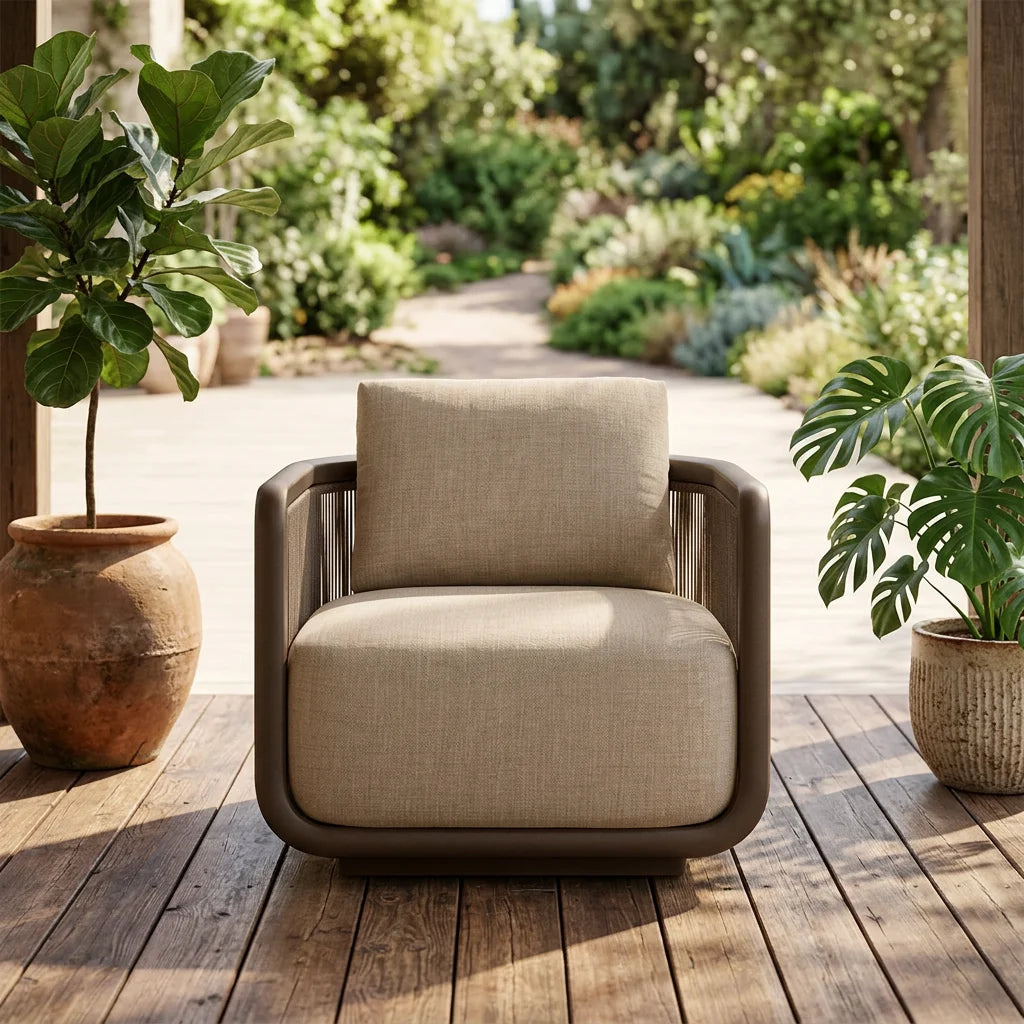Outdoor Swivel Sofa Chair Contemporary Mixed Materials Alfresco Outdoor Living Australia