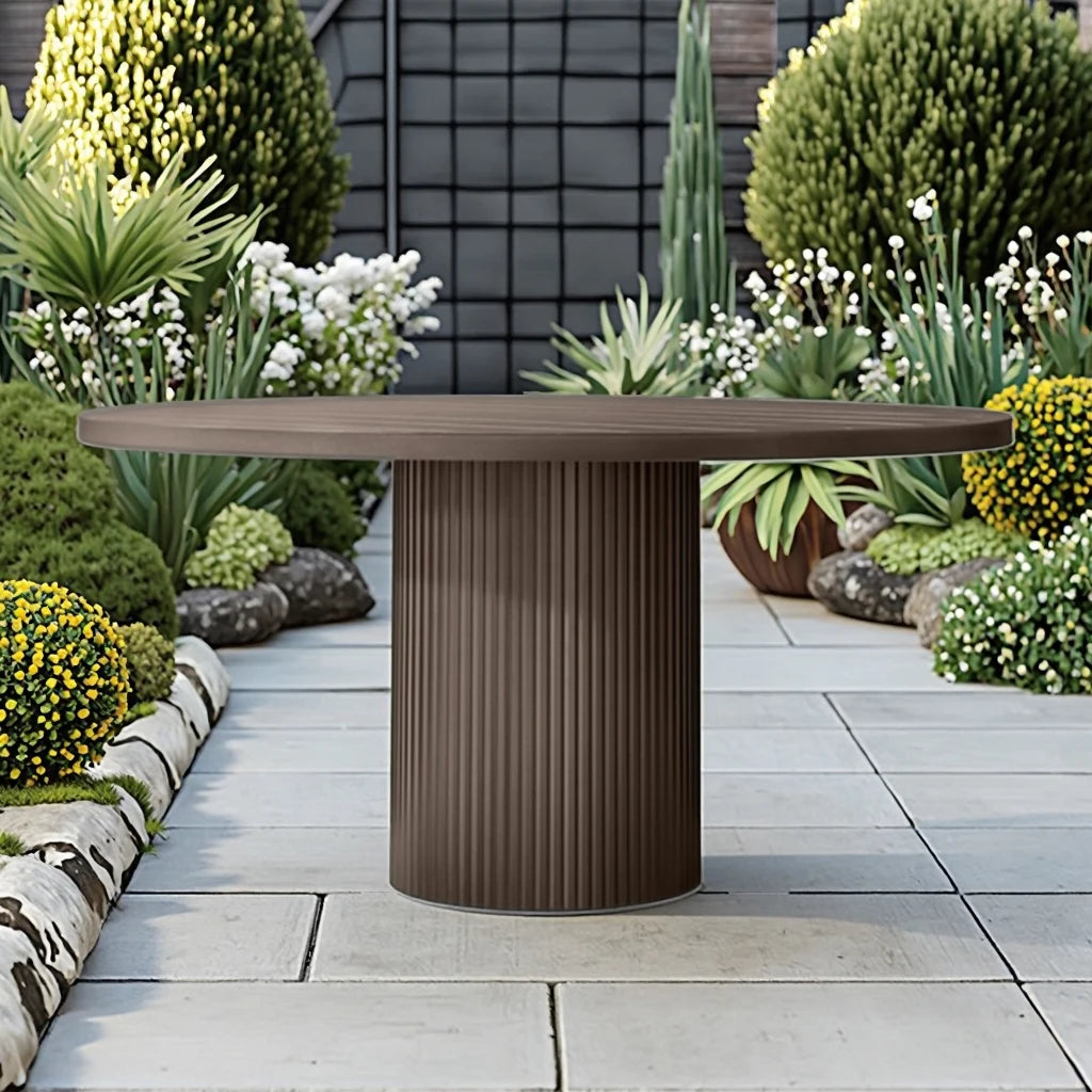 Round Aluminum Outdoor Dining Table, Architectural Design, Alfresco Outdoor Living Australia