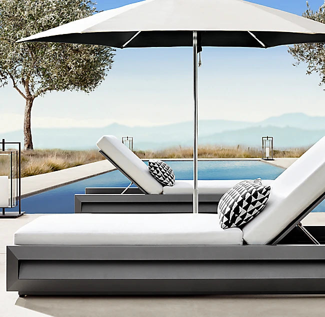 Adjustable Sun Lounger Contemporary Metal Alfresco Outdoor Living Australia