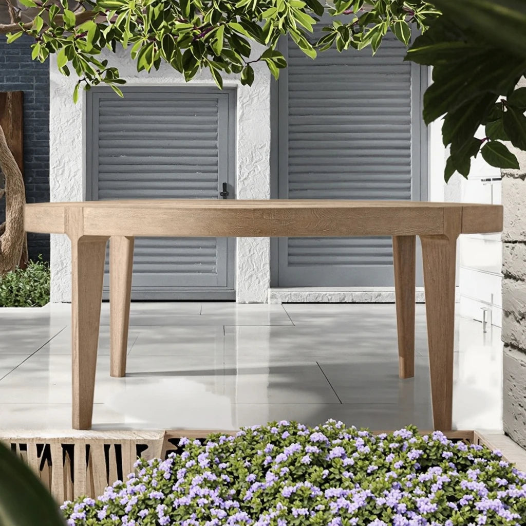 Custom Teak Dining Table Round Contemporary Alfresco Outdoor Living Australia