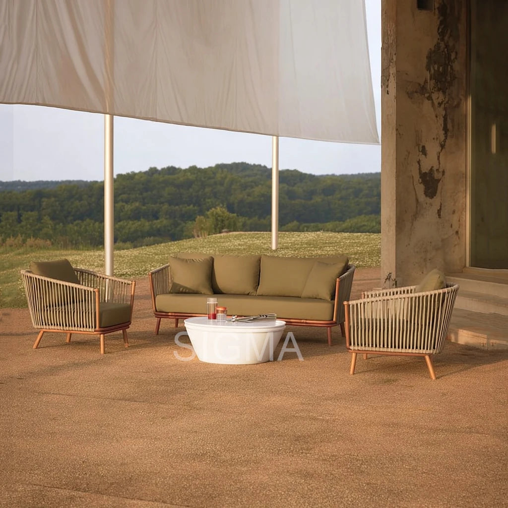 Luxury Aluminum Rope Outdoor Sofa Contemporary Alfresco Outdoor Living Australia