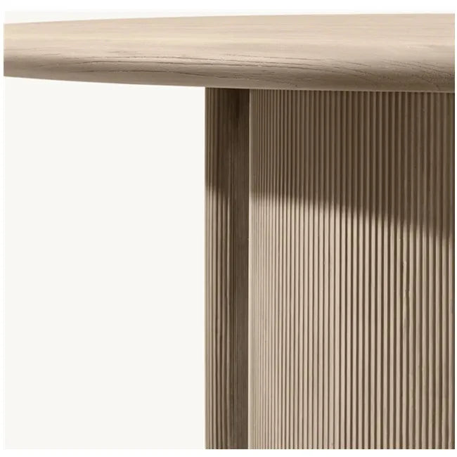 Round Teak Outdoor Dining Table Carved Legs Alfresco Outdoor Living Australia