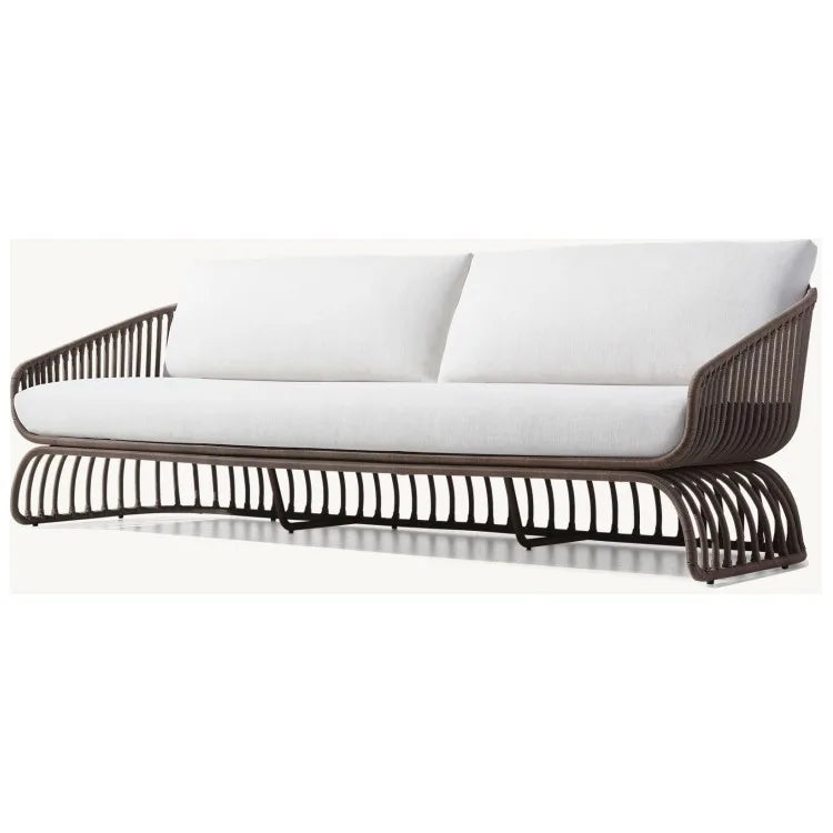 Curved Rope Woven Outdoor Sofa Aluminum Frame Alfresco Outdoor Living Australia
