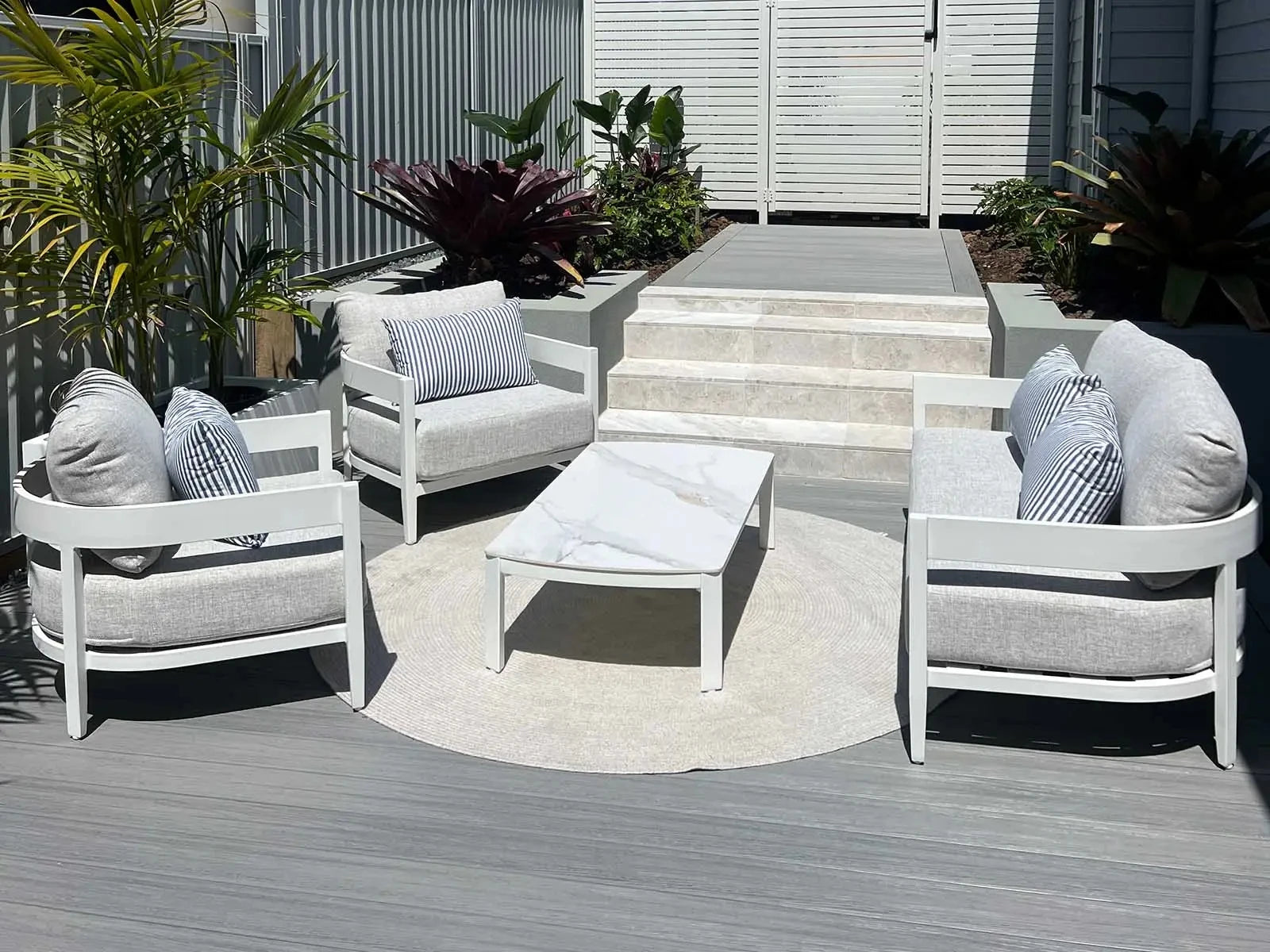 Luxury Aluminium Sofa Set Contemporary All-weather Alfresco Outdoor Living Australia
