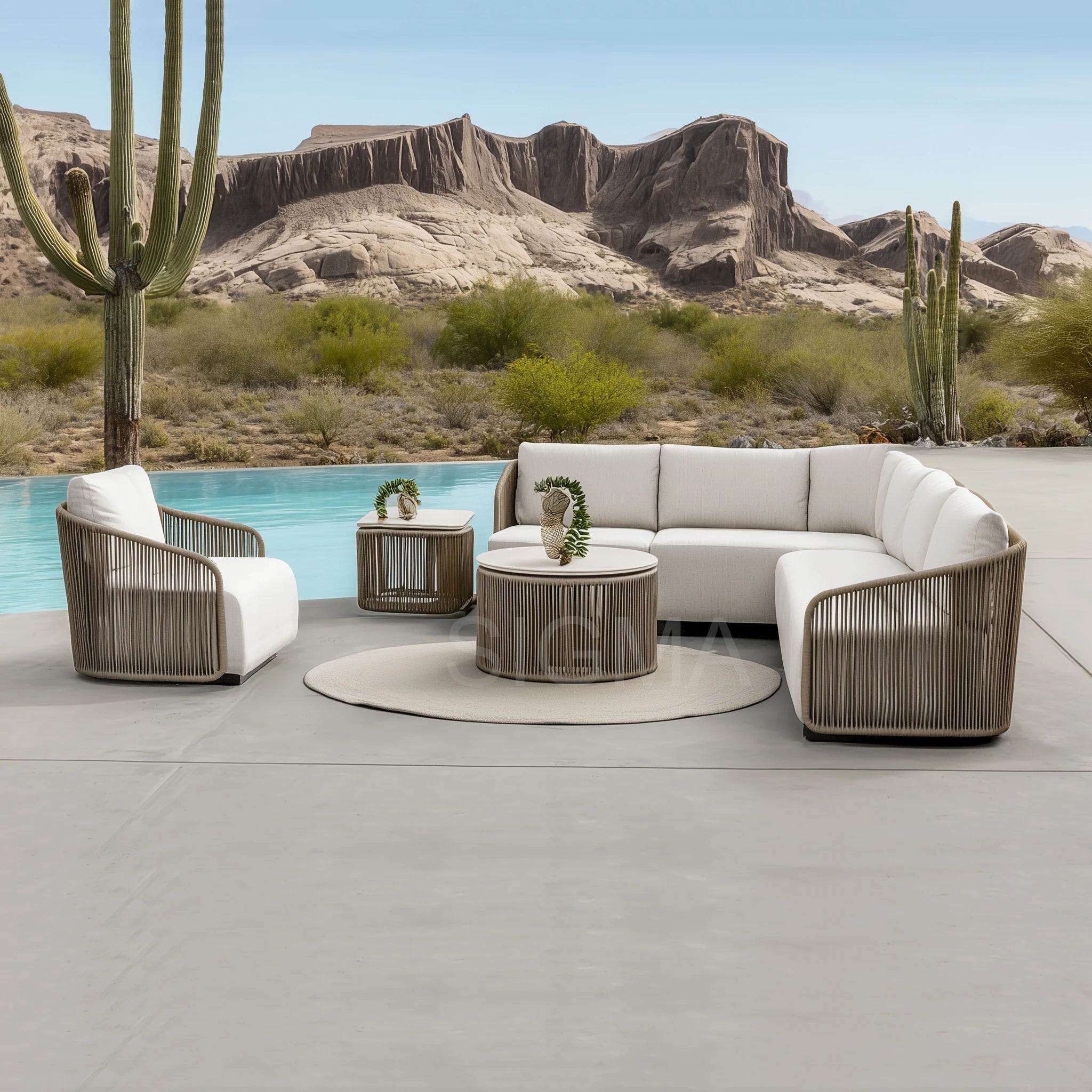 Custom Outdoor Lounge Set Rope Aluminum Alfresco Outdoor Living Australia