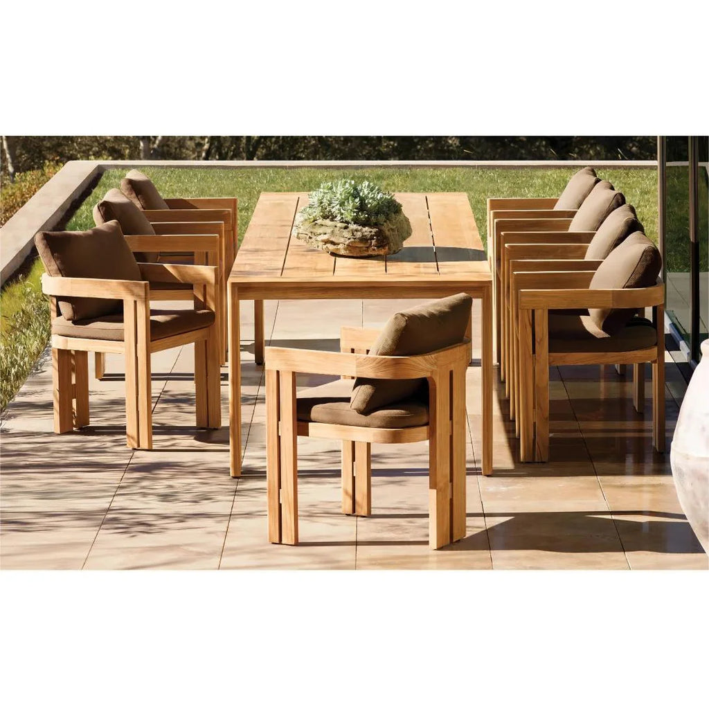Teak Garden Dining Set T-Back Modern Designer Alfresco Outdoor Living Australia
