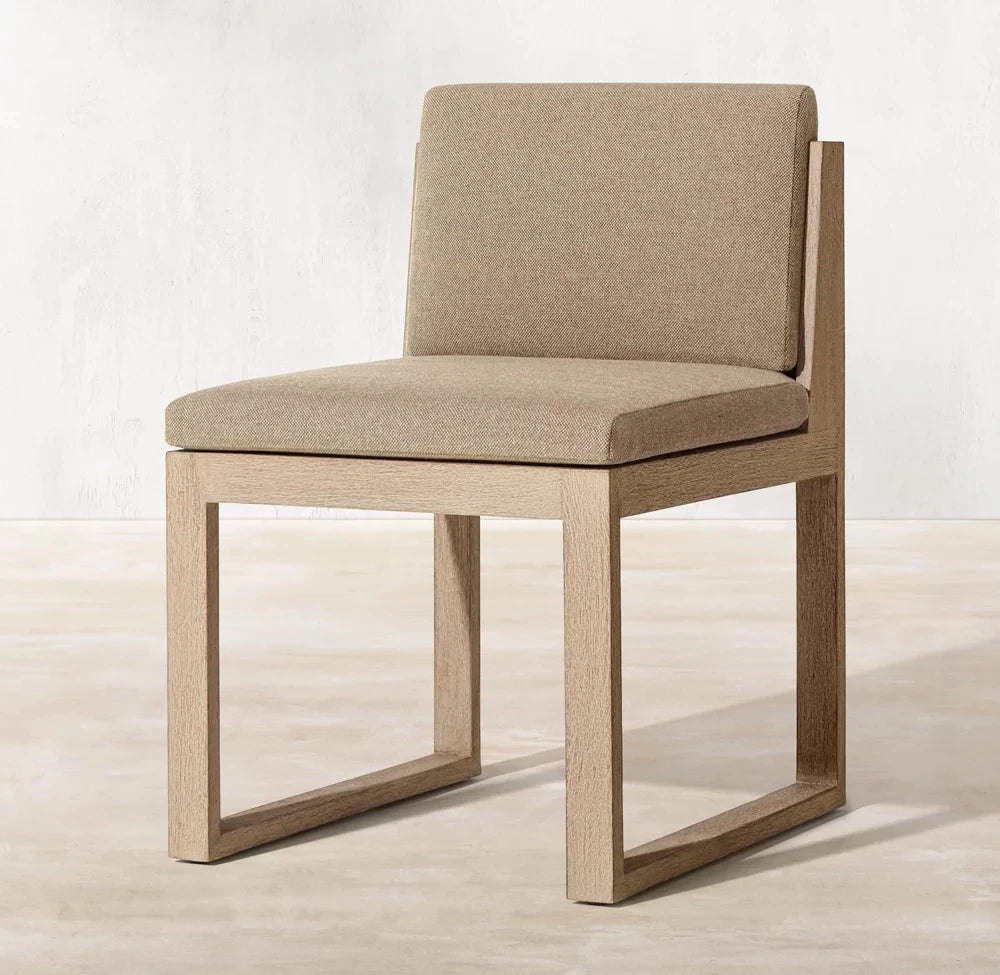 Teak Outdoor Dining Chair Armless Solid Wood Alfresco Outdoor Living Australia