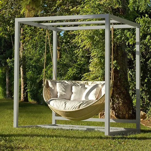 Custom Outdoor Furniture Round Hanging Swing Daybed Modern Canopy Alfresco Outdoor Living Australia