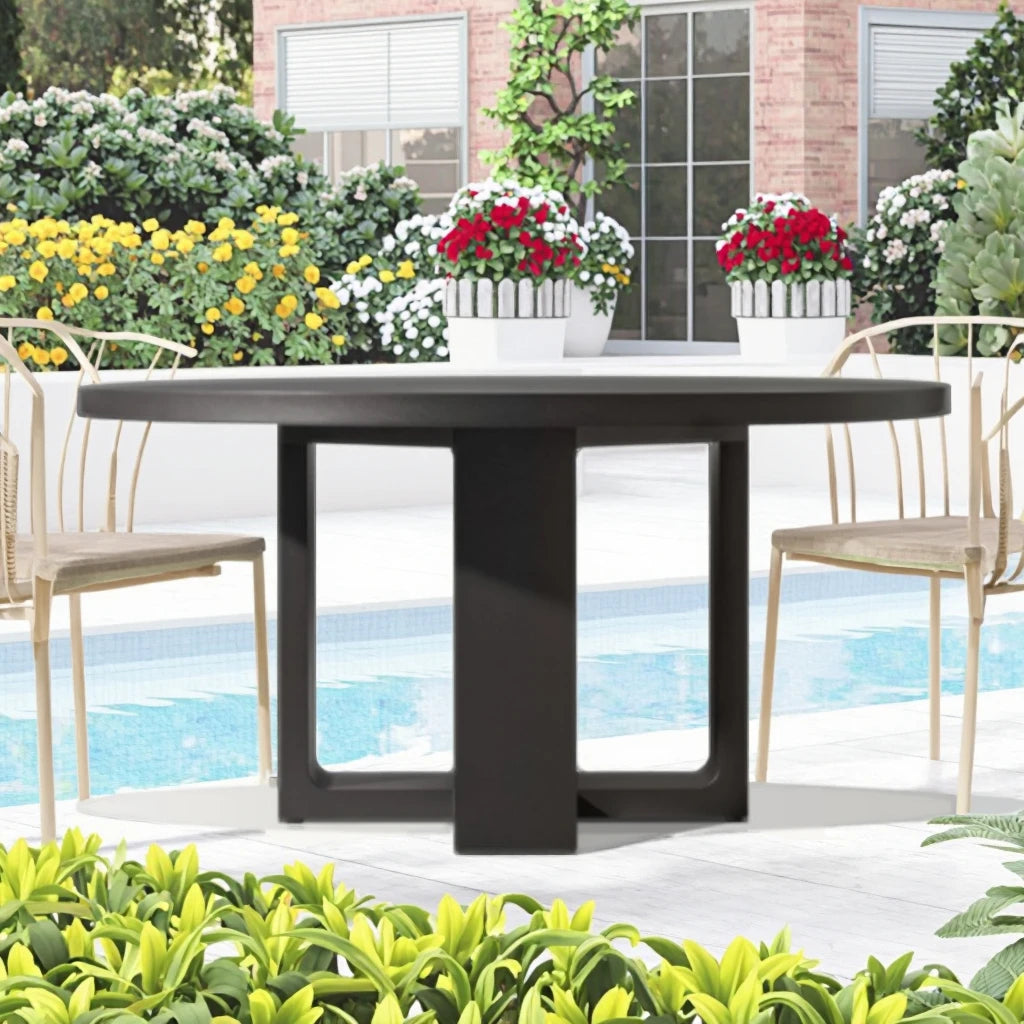 Designer Outdoor Furniture Round Table Minimalist Alfresco Outdoor Living Australia