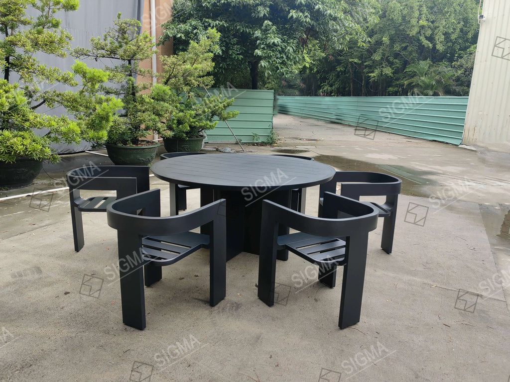 Custom Outdoor Dining 6-Seater Set Modern Aluminum Alfresco Outdoor Living Australia